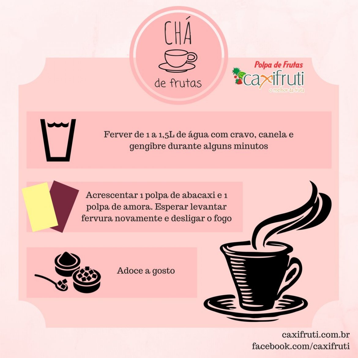 Chá de polpas de frutas Caxifruti